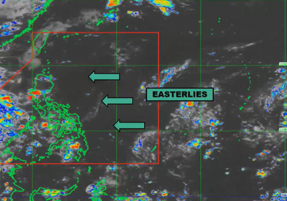 Cloudy skies with isolated rain showers in Metro Manila, Eastern Visayas