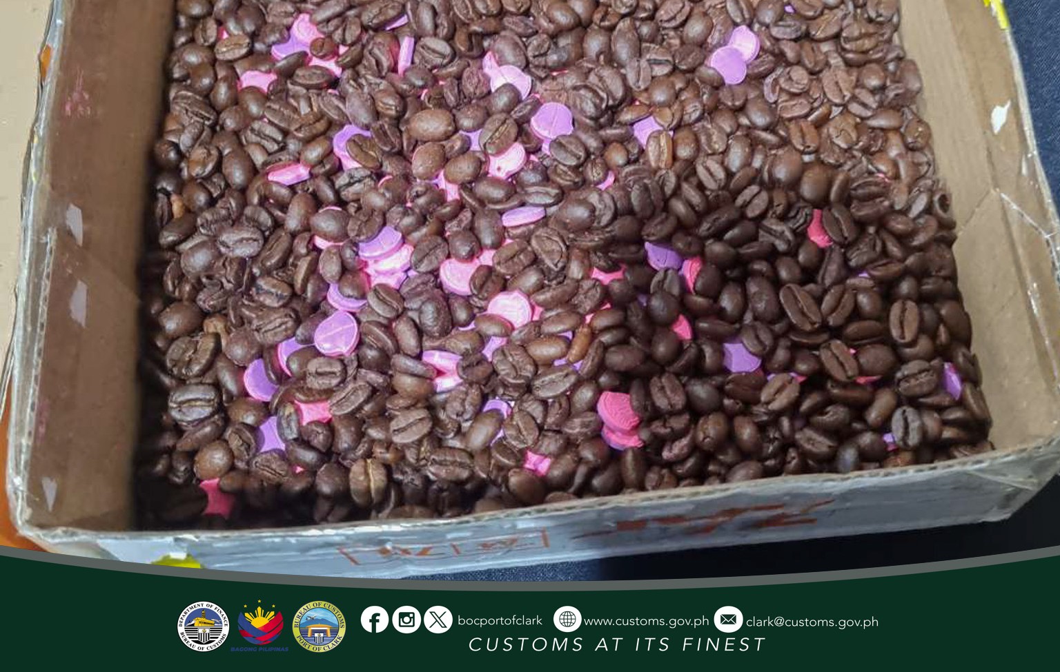 Ecstasy worth over P8M found in coffee bean boxes at Clark port —Customs