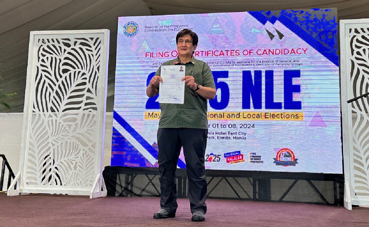 Gringo Honasan files COC for Senate comeback bid in Eleksyon 2025