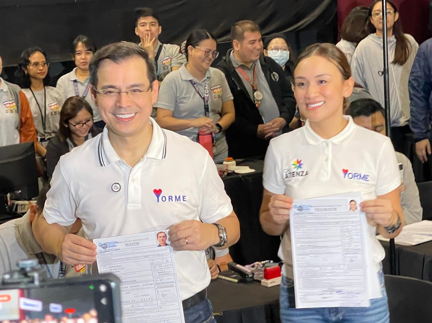 Isko Moreno, son Joaquin, Mocha Uson file COCs for Manila seats | GMA ...