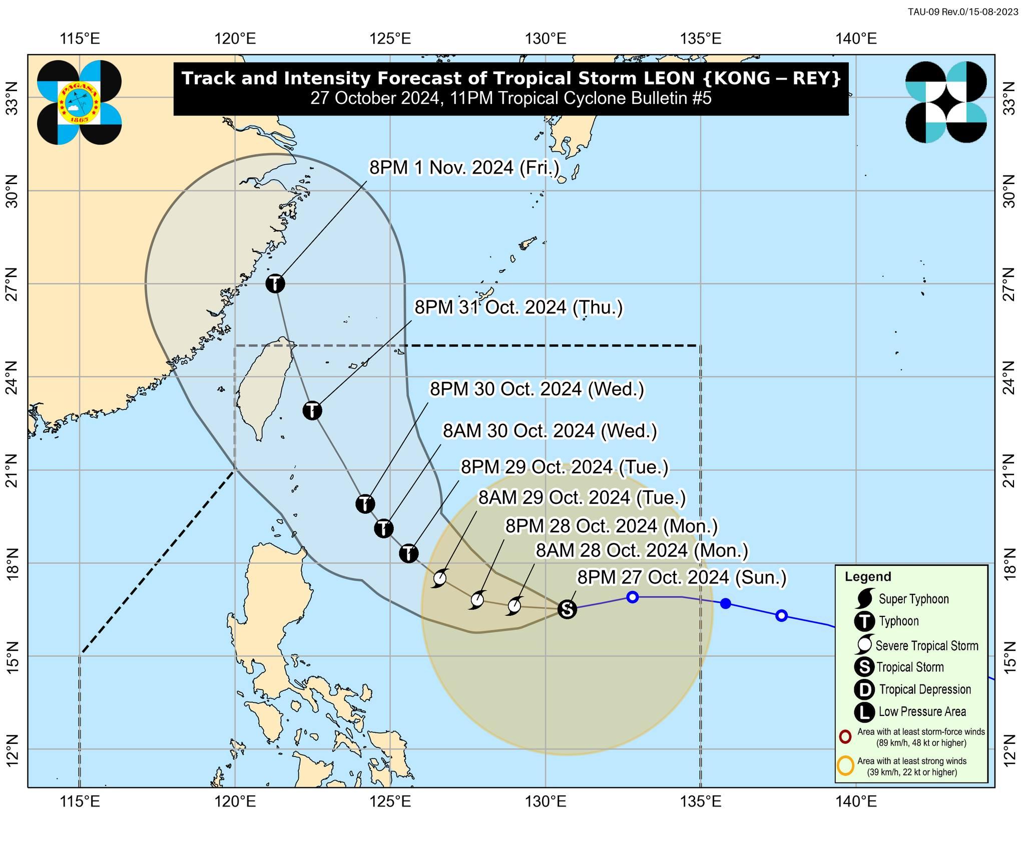 Signal No. 1 in 3 areas as Leon continues to intensify over PH Sea