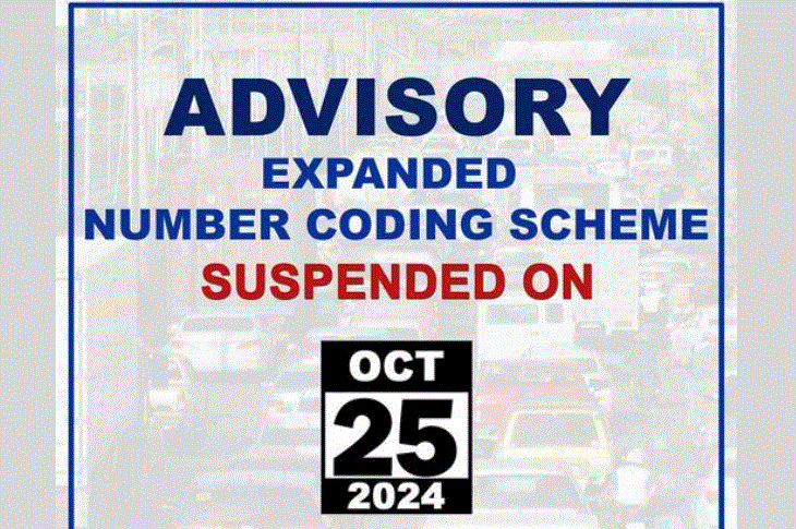 Number coding suspended on Oct. 25 due to Kristine - MMDA 