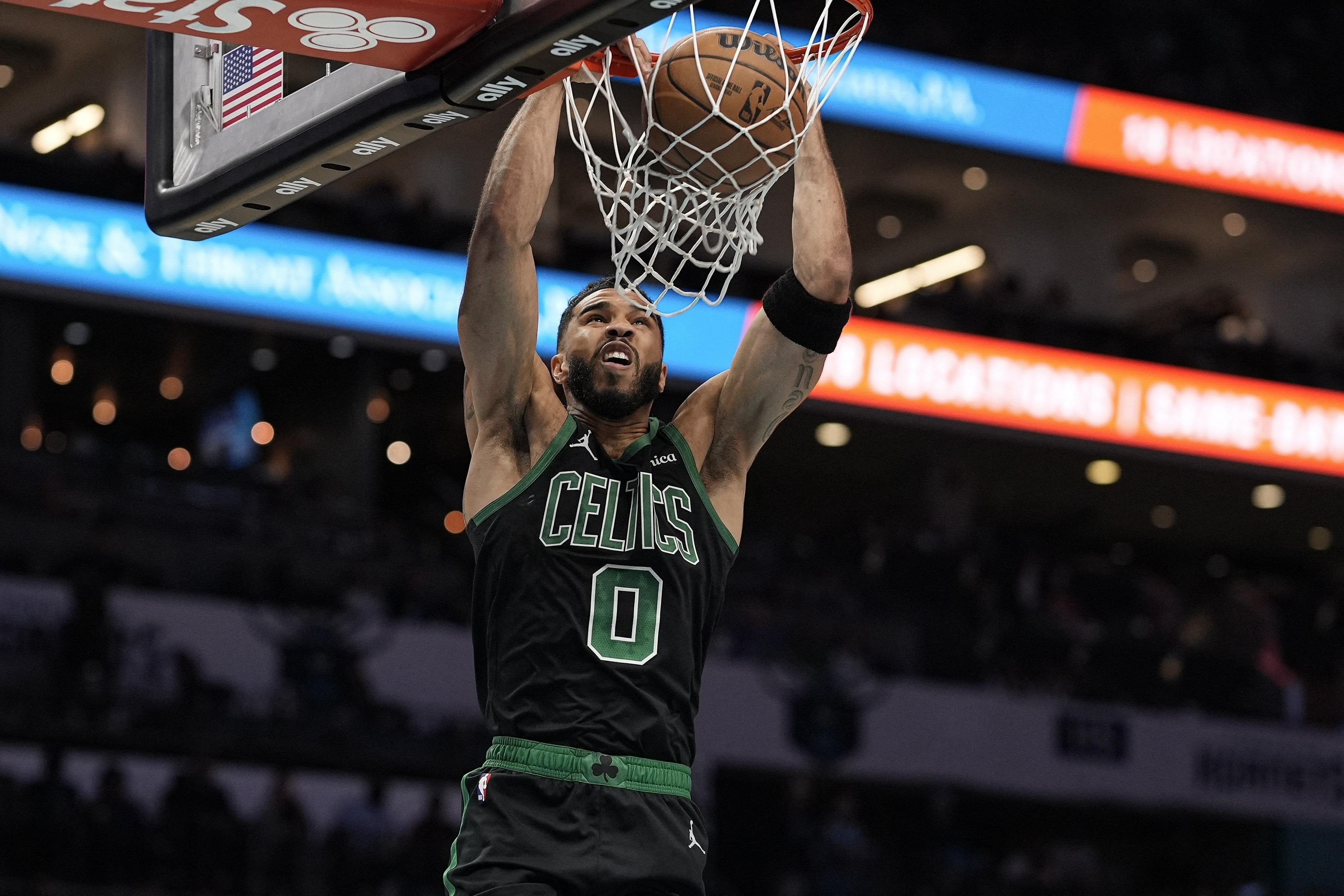 NBA Jayson Tatum Jaylen Brown help Celtics down Hornets GMA News Online