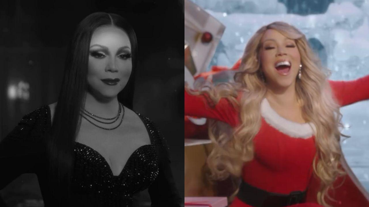 Mariah Carey goes from Morticia Addams to Santa Claus in new video welcoming Christmas season