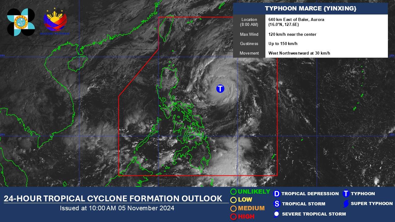 Marce intensifies into a typhoon — PAGASA