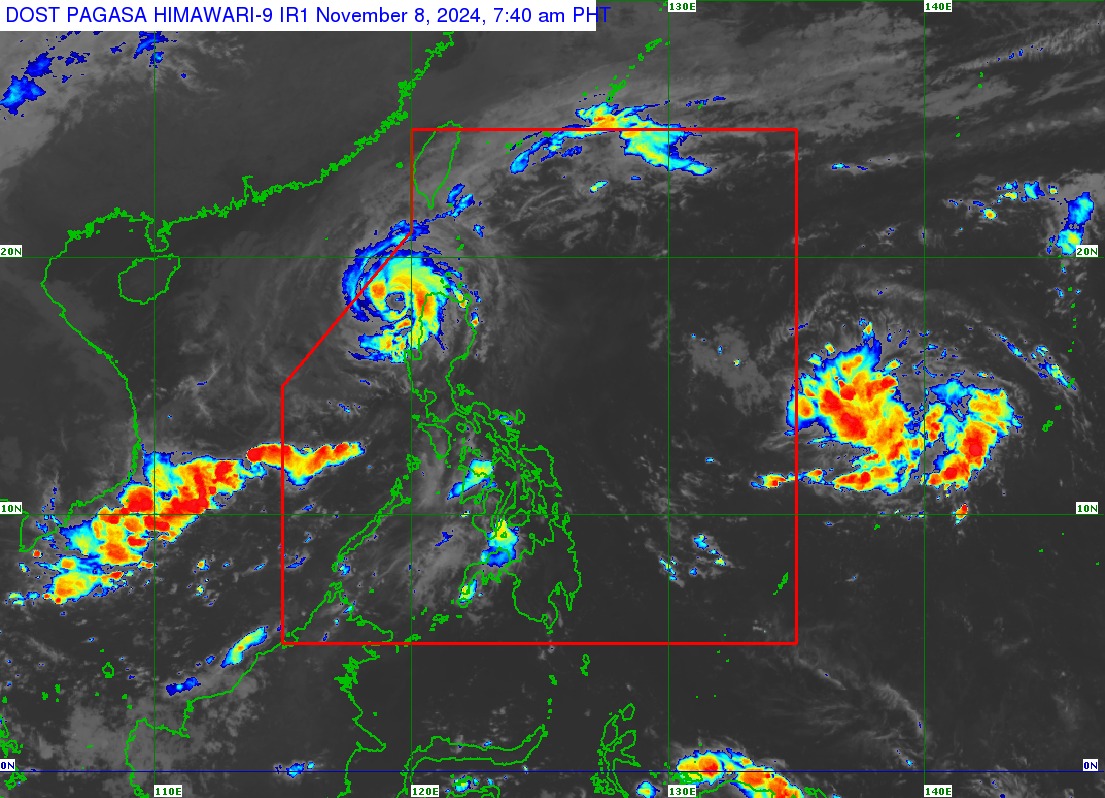 Typhoon Marce weakened further on Friday morning.