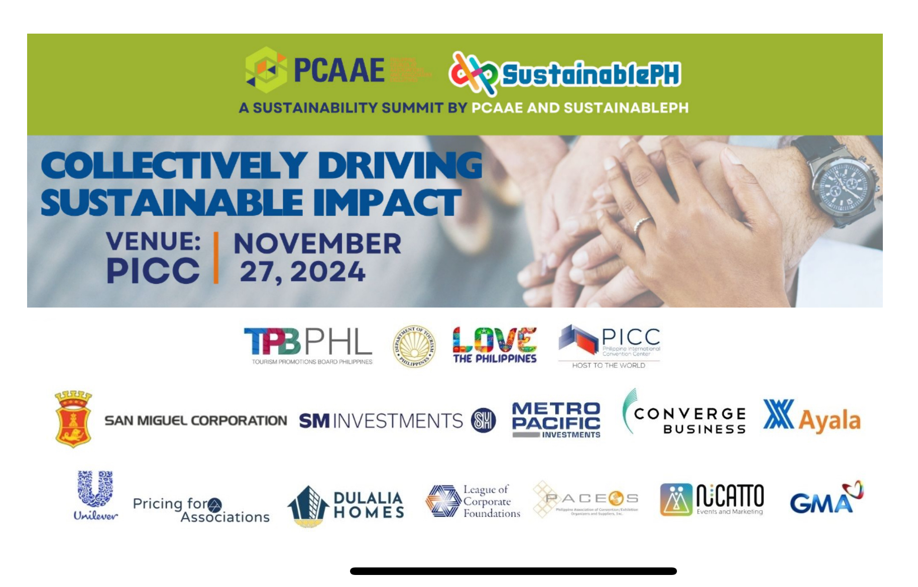 PCAAE-SustainablePH Joint Sustainability Summit set on November 27