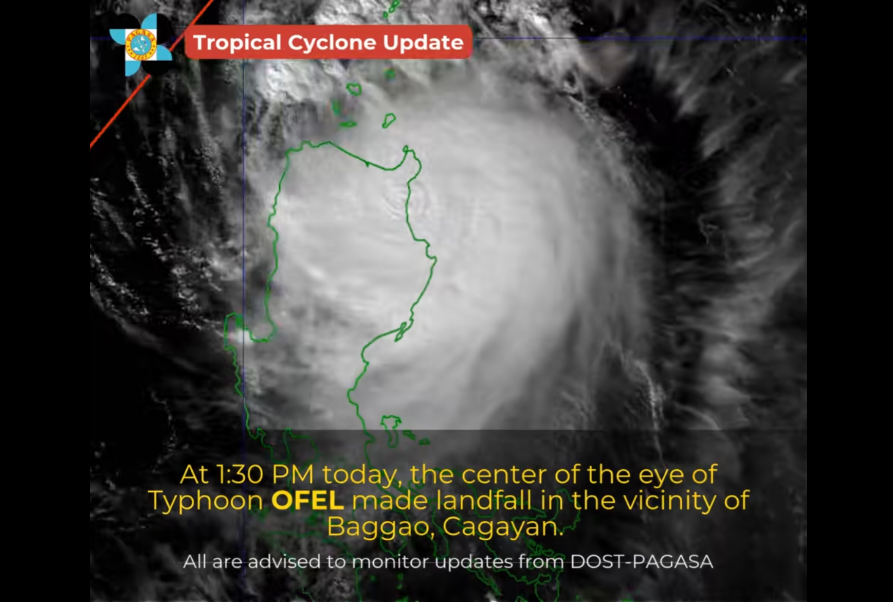 Ofel makes landfall over Baggao, Cagayan