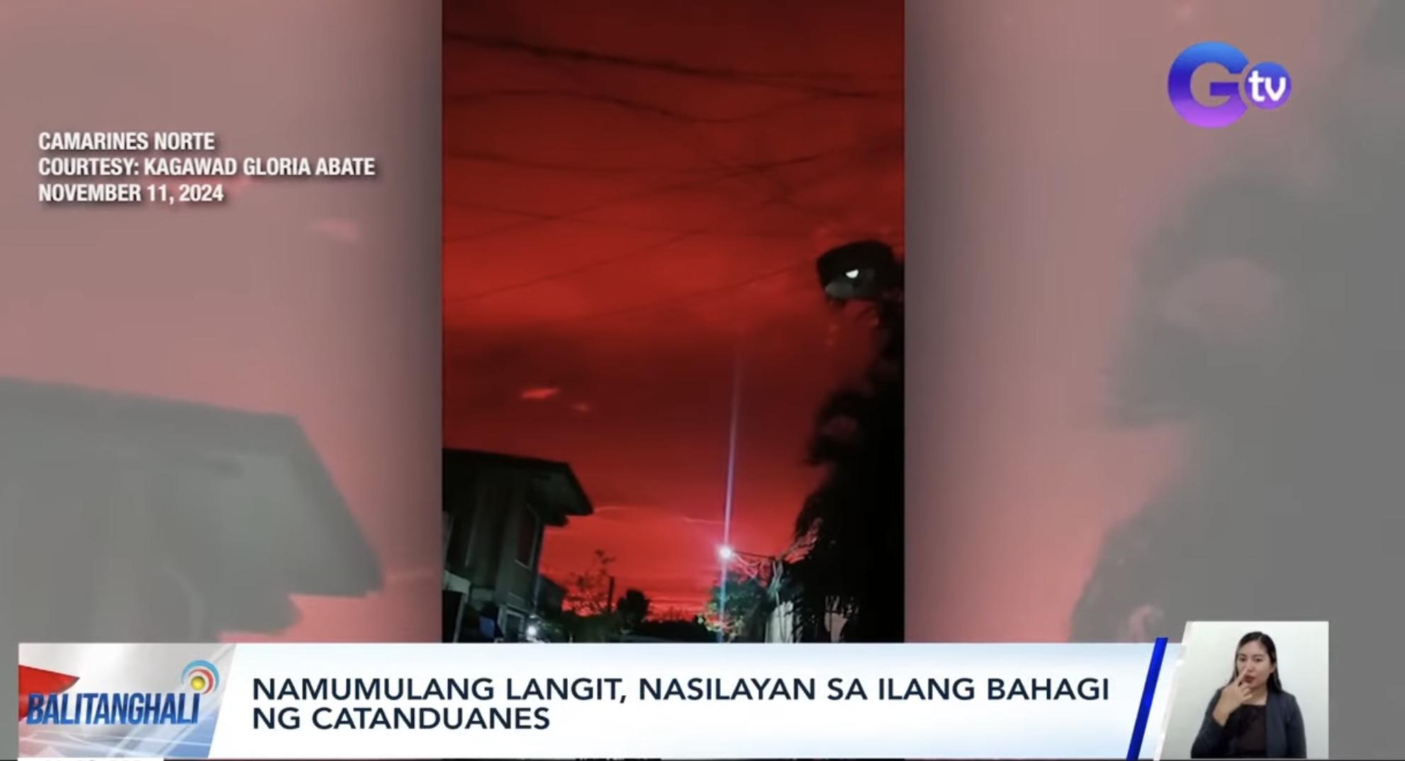 Mapulang langit, kinamanghaan ng mga residente sa Bico