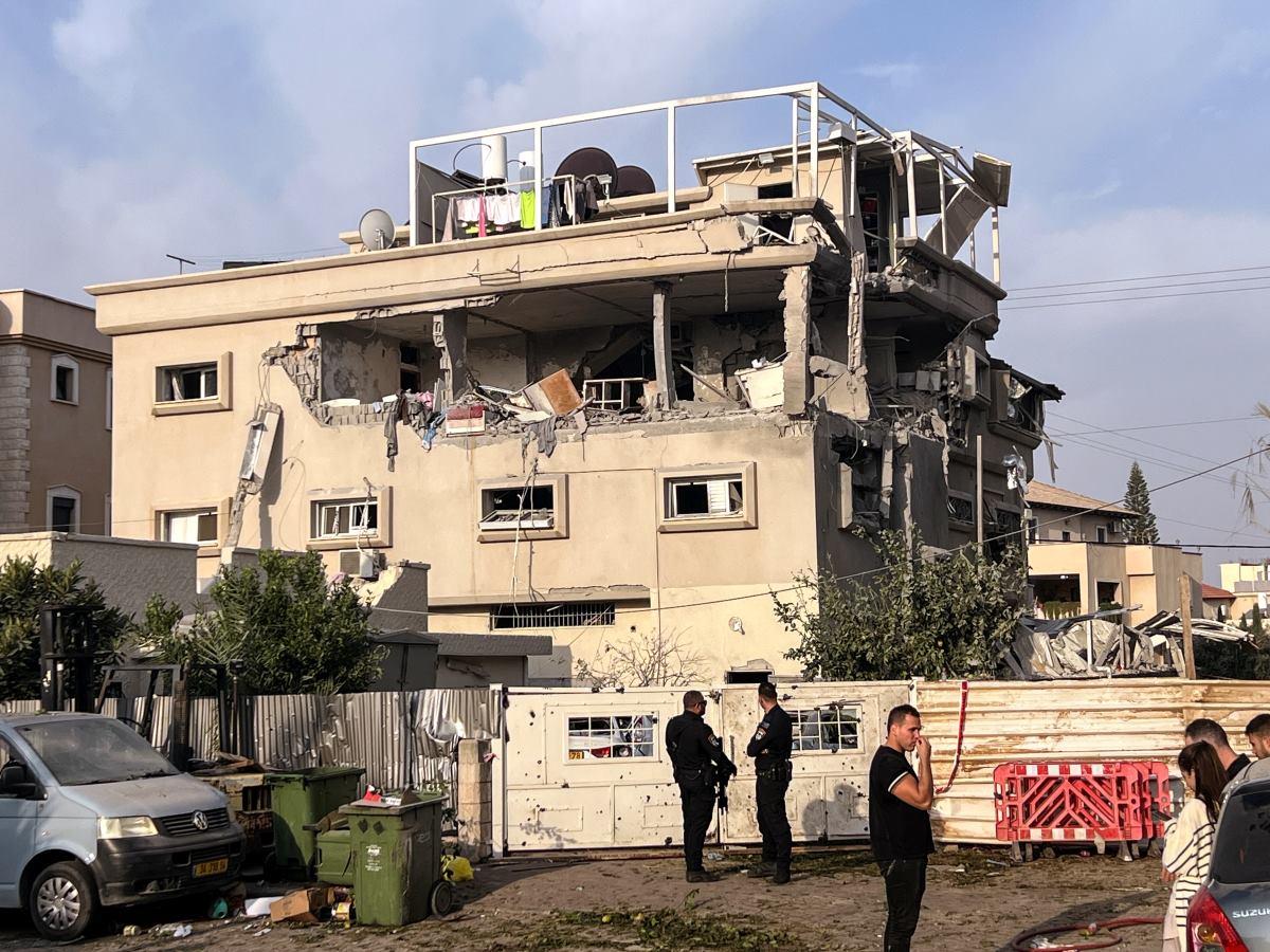 Aftermath of a projectiles attack from Lebanon towards Israel