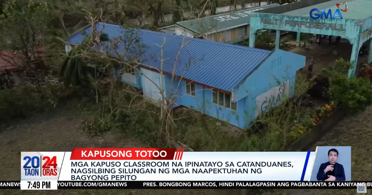 Kapuso classrooms in Catanduanes served as shelter for residents during Pepito onslaught