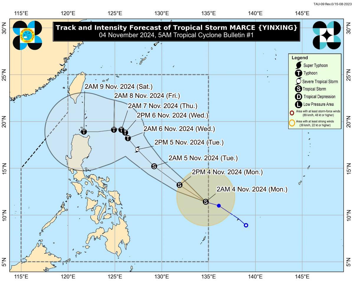 Tropical Storm Marce now in PAR, moving west northwestward | GMA News ...