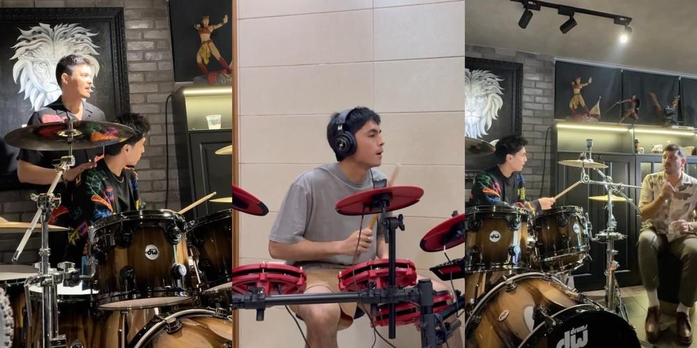Miguel Tanfelix buys drum set after jamming with 'coach' Dingdong Dantes, Carlo Gonzalez 