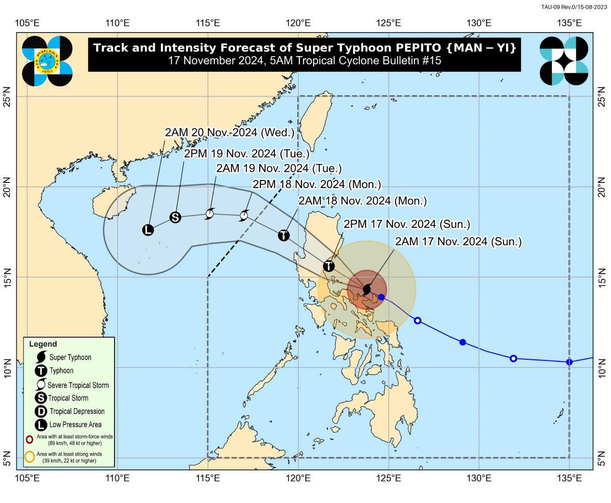 Super Typhoon Pepito (international name: Man-Yi), Nov. 17, 2024, 5 AM