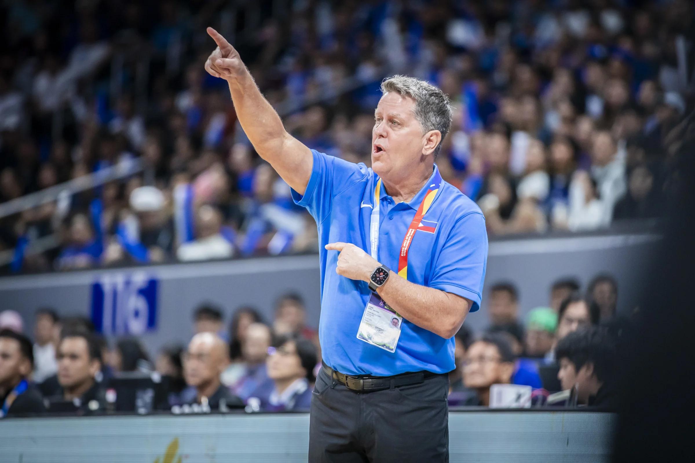 Gilas Pilipinas' Tim Cone at the FIBA Asia Cup qualifiers