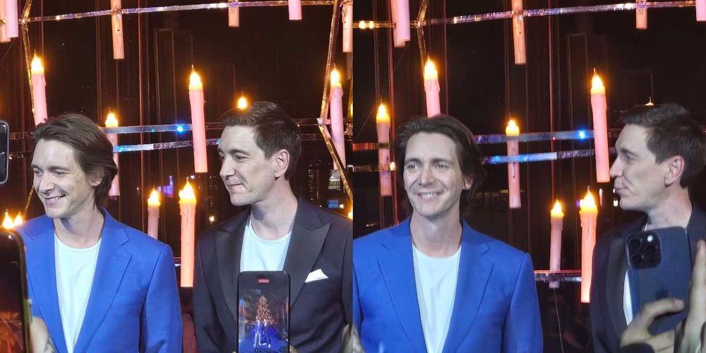 James and Oliver Phelps, the Weasley twins in 'Harry Potter,' grace Max launch in the PH, light Christmas tree