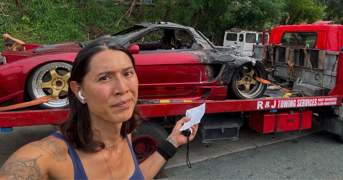 Angie Mead King thankful to be alive after sports car caught fire