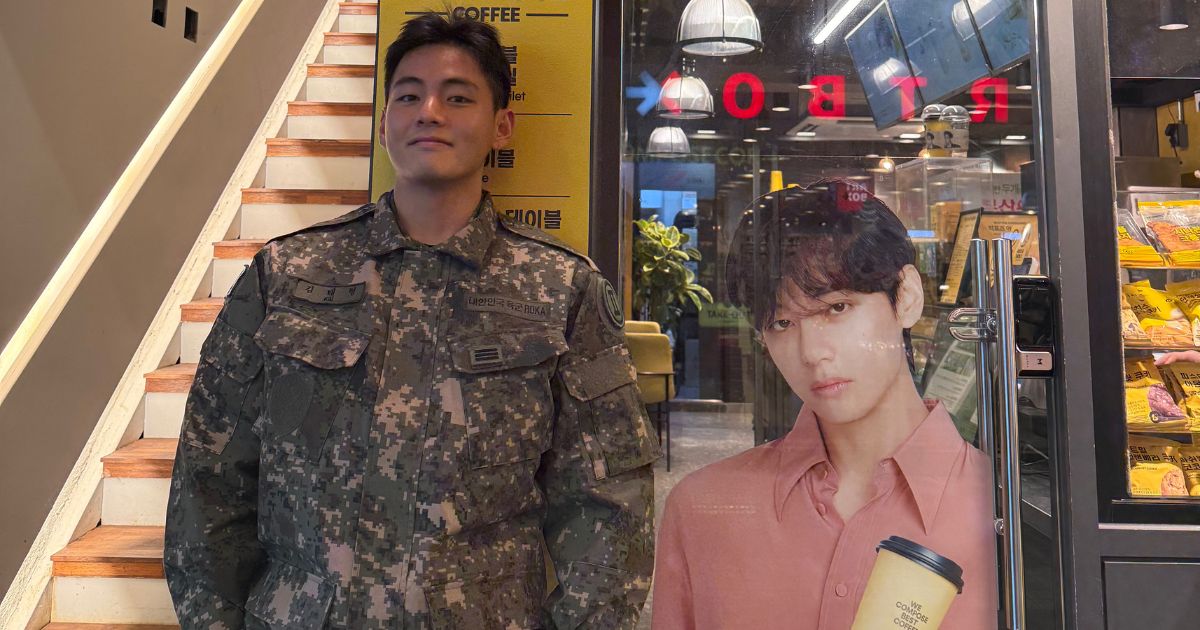 V of BTS looks dashing in military uniform in new photos