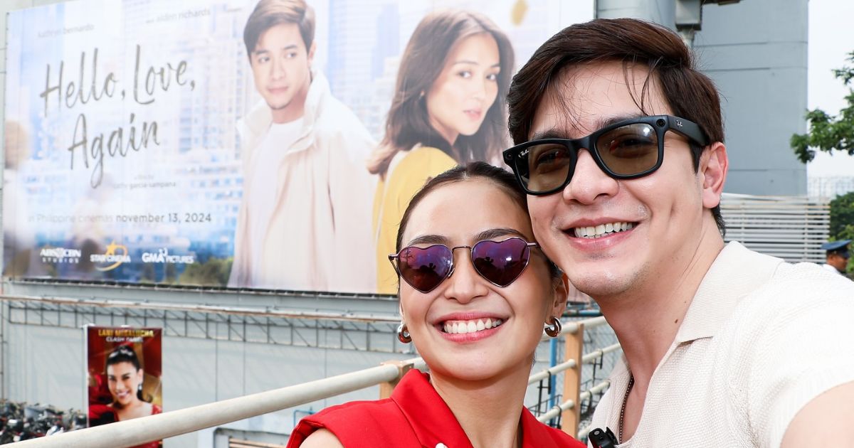 Alden Richards, Kathryn Bernardo pose with their 'Hello, Love, Again' EDSA  billboard | GMA News Online