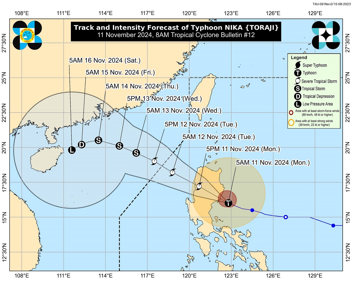 Signal No. 4 up over 7 areas as Nika nears landfall —PAGASA