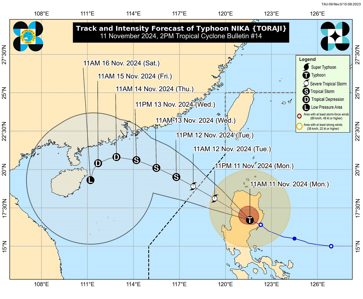 Nika now over Cordillera; Signal No. 4 still up over 7 areas 