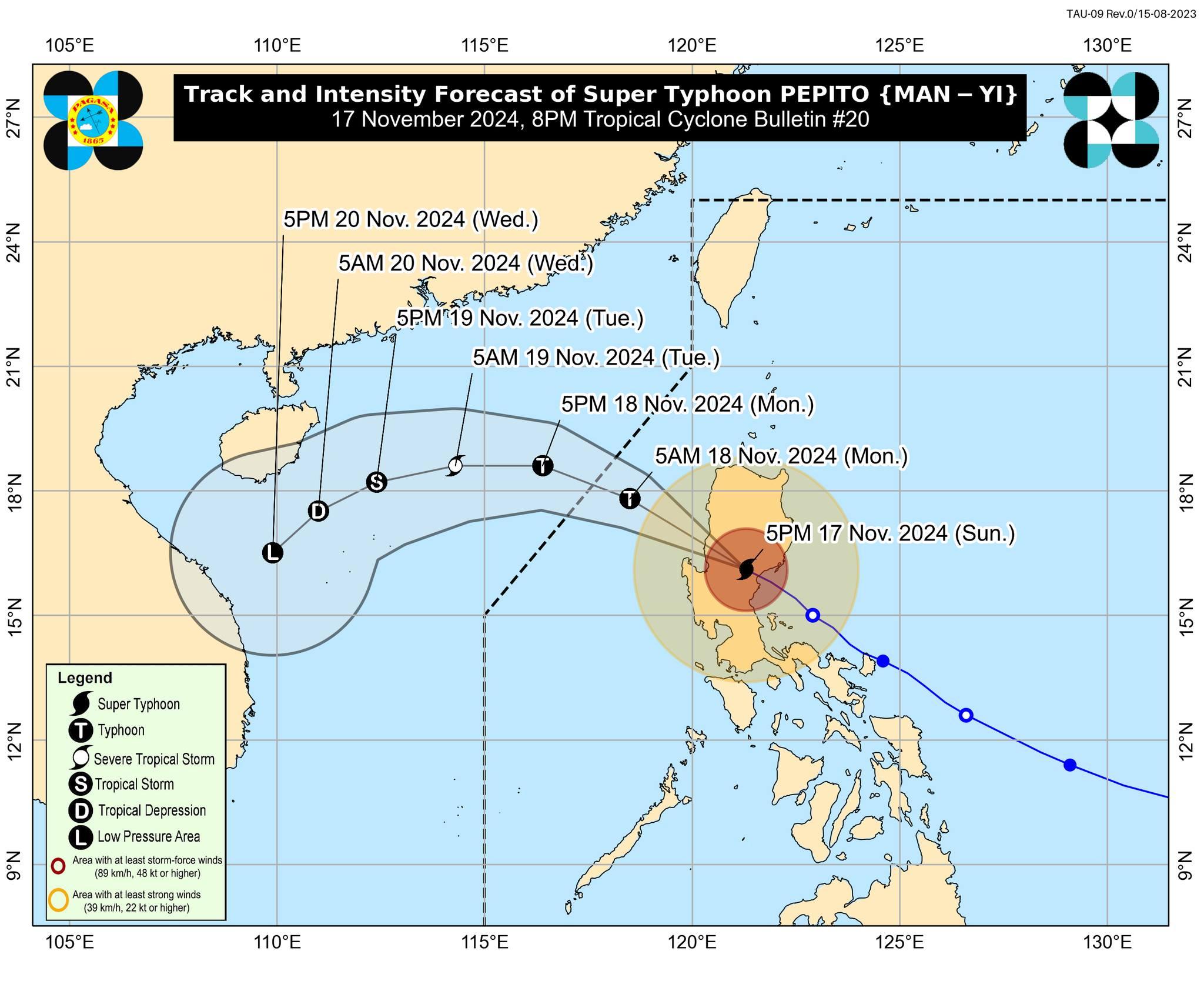 Pepito weakens into typhoon over Nueva Vizcaya