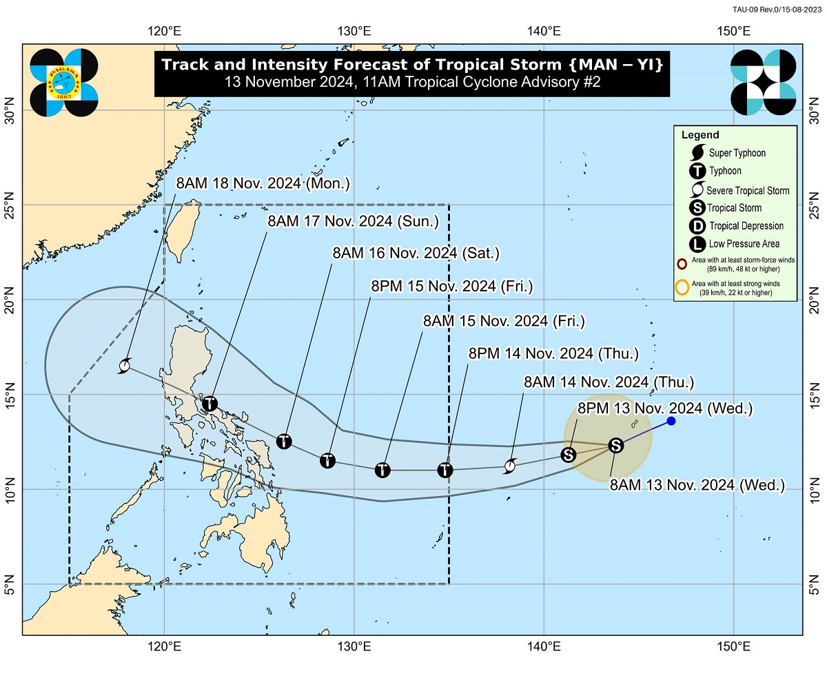 Tropical storm to enter PAR on Thursday, to be named Pepito