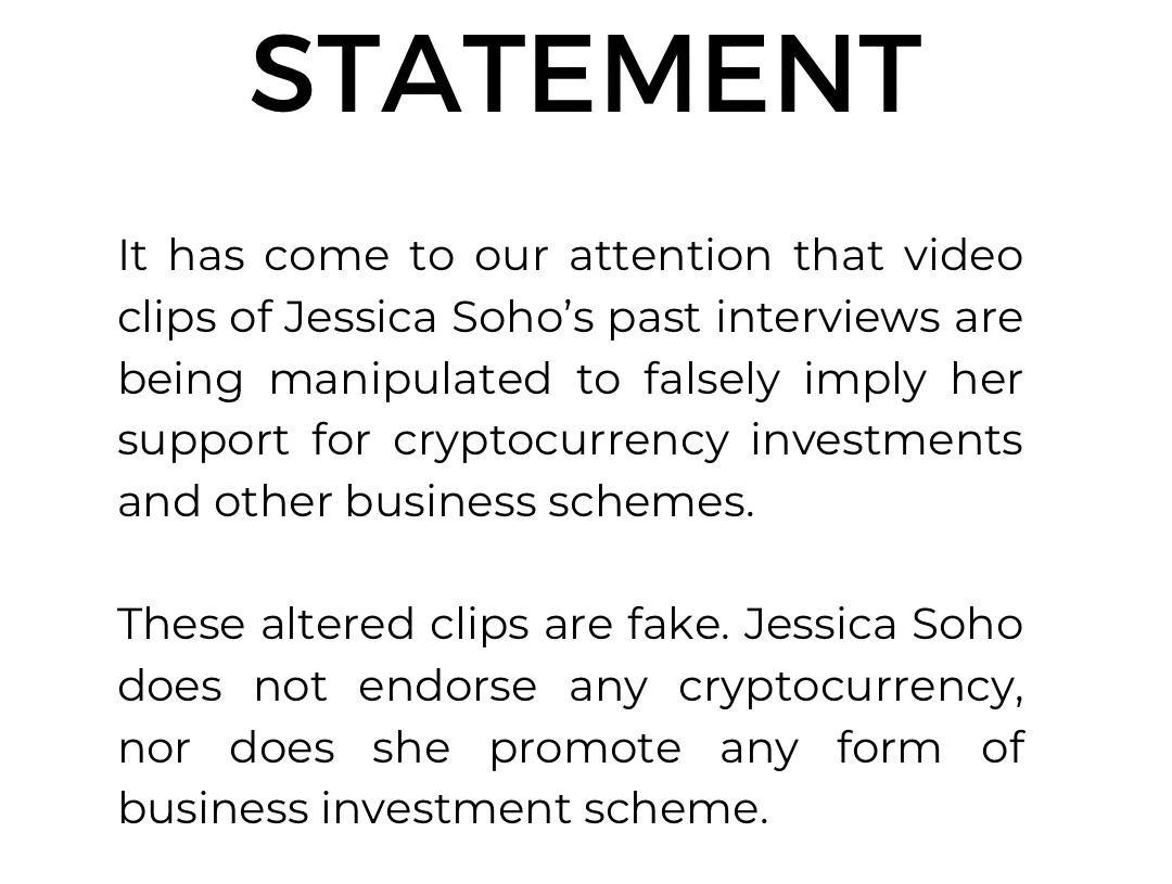 KMJS statement re Jessica Soho 