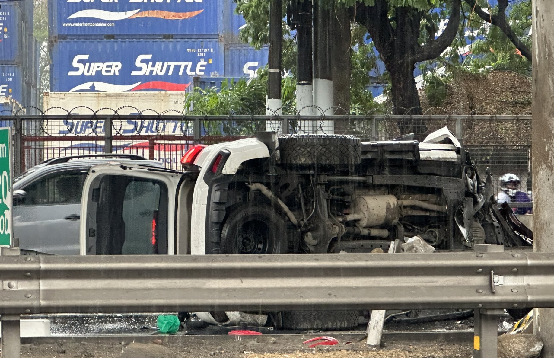 One hurt as SUV rolls over in Skyway on Christmas