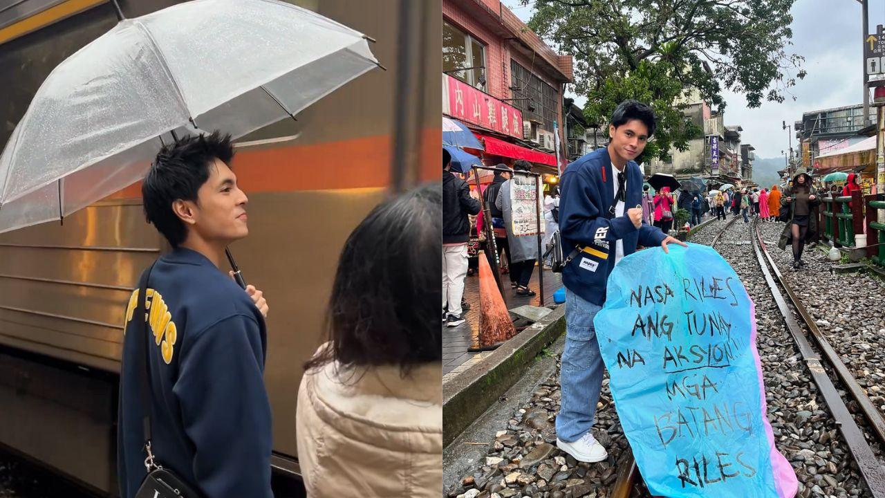 Miguel Tanfelix promotes ‘Mga Batang Riles’ with sky lantern in Taiwan