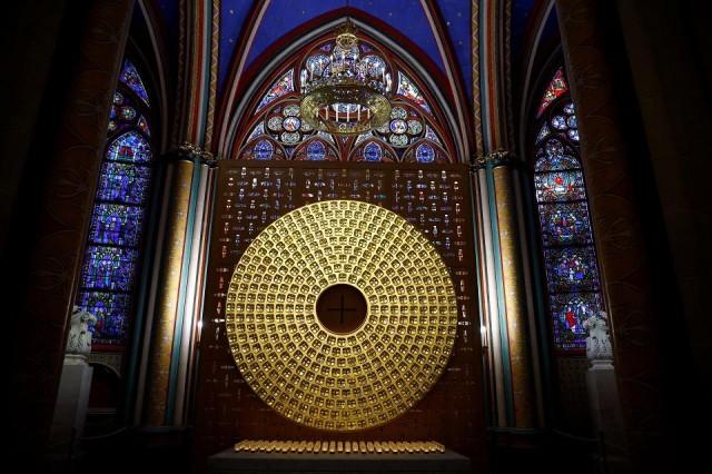 The new reliquary for the Crown of Thorns designed by Sylvain Dubuisson. REUTERS/ Sarah Meyssonnier