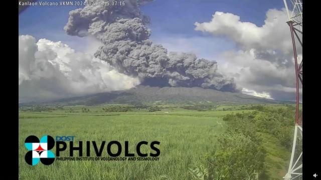 Kanlaon Volcano eruption on December 9, 2024 as captured by PHIVOLCS camera.