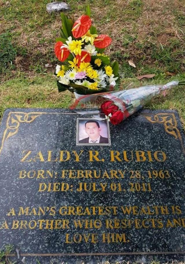 The tombstone of Rubioâ€™s father. Courtesy: JC Rubio