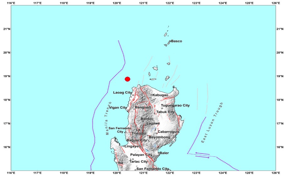 PHIVOLCS: Manila Trench Source of Magnitude 5.6 Quake in Ilocos Norte