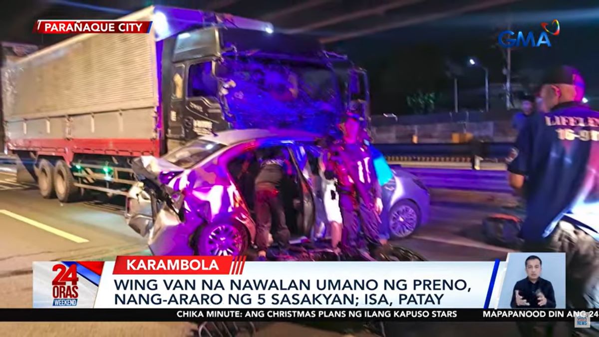 Wing van, nawalan ng preno at nang-araro ng 5 sasakyan sa Skyway At-Grade; 1 patay