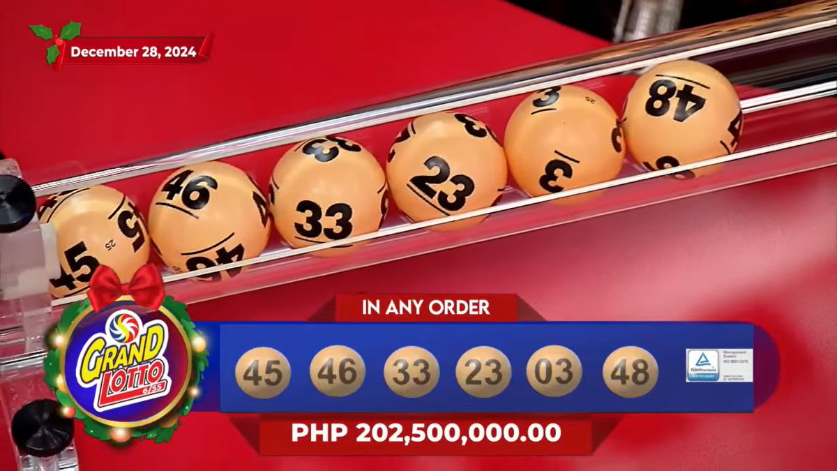 Lone bettor wins Lotto 6/55 jackpot worth P202.5M