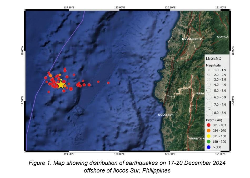 Series of earthquakes offshore of Ilocos Sur