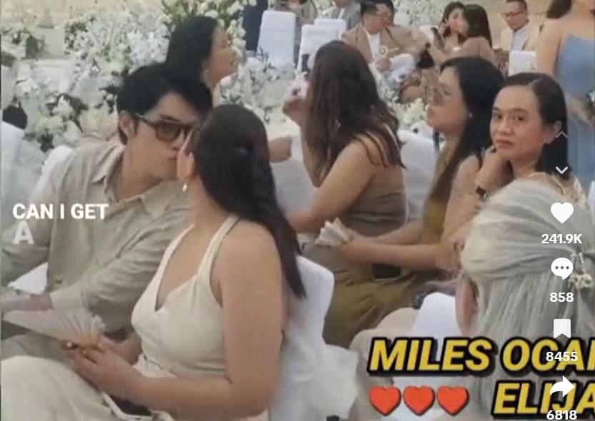 Elijah Canlas and Miles Ocampo attend the wedding of Jose Manalo and Gene Maranan