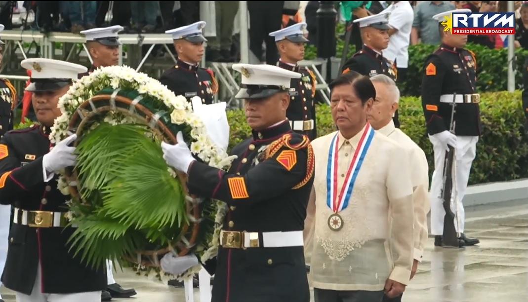 President Bongbong Marcos Jr. at wreath laying ceremony at Rizal Monument