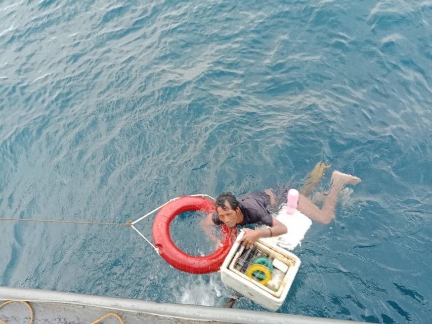 A fisherman was rescued in Tawi-Tawi on Wednesday after being stranded at sea for two days.