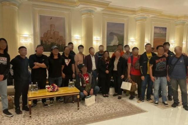 The 17 Filipino seafarers released crew members of M/V Galaxy Leader commercial ship arrive in Muscat airport. Courtesy: Philippine Embassy, Muscat