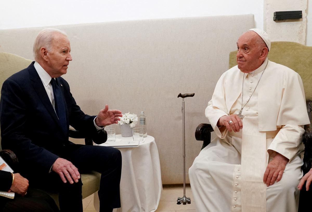 US President Joe Biden meets with Pope Francis