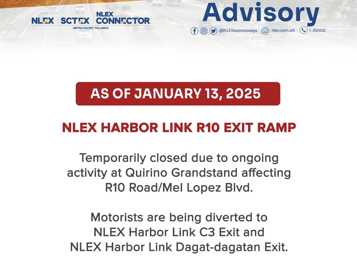 NLEX Harbor Link R10 exit closed amid INC rally