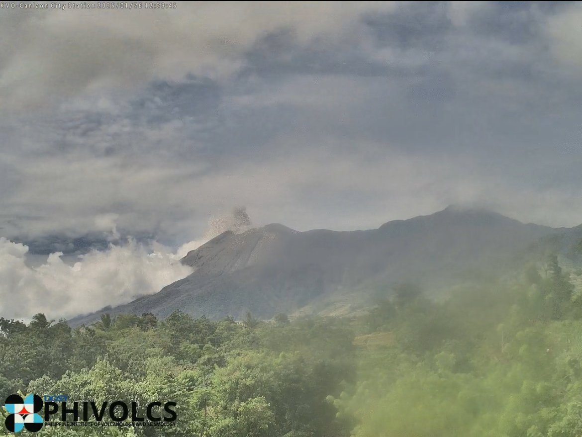 Kanlaon Volcano had 5 ash emissions, 16 quakes