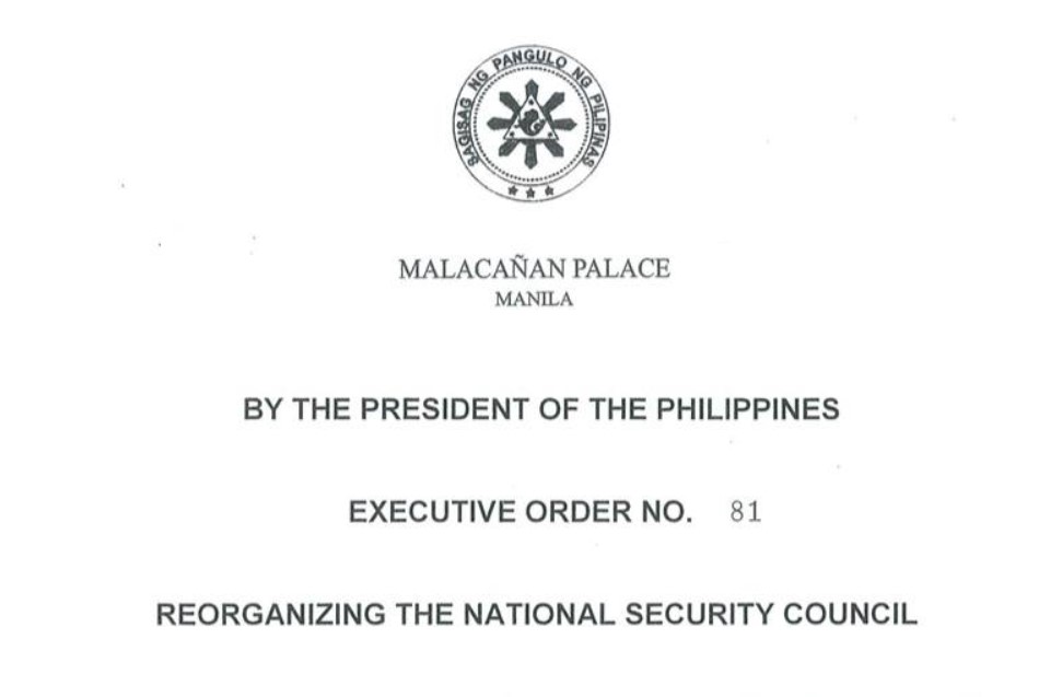 Ferdinand Bongbong Marcos Jr. National Security Council