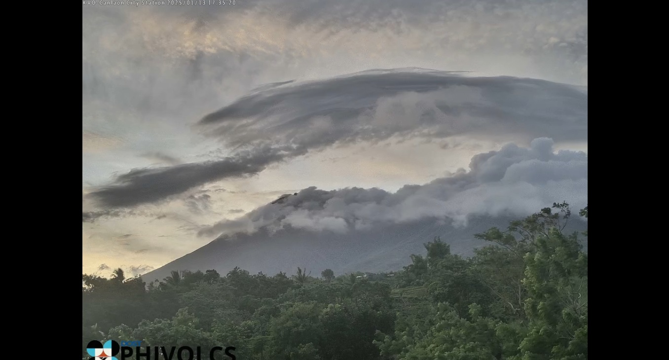 Ash emission observed at Kanlaon Volcano -PHIVOLCS