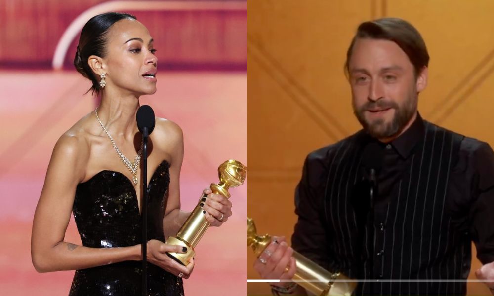 Golden Globes 2025: Zoe Saldana, Kieran Culkin claim acting honors