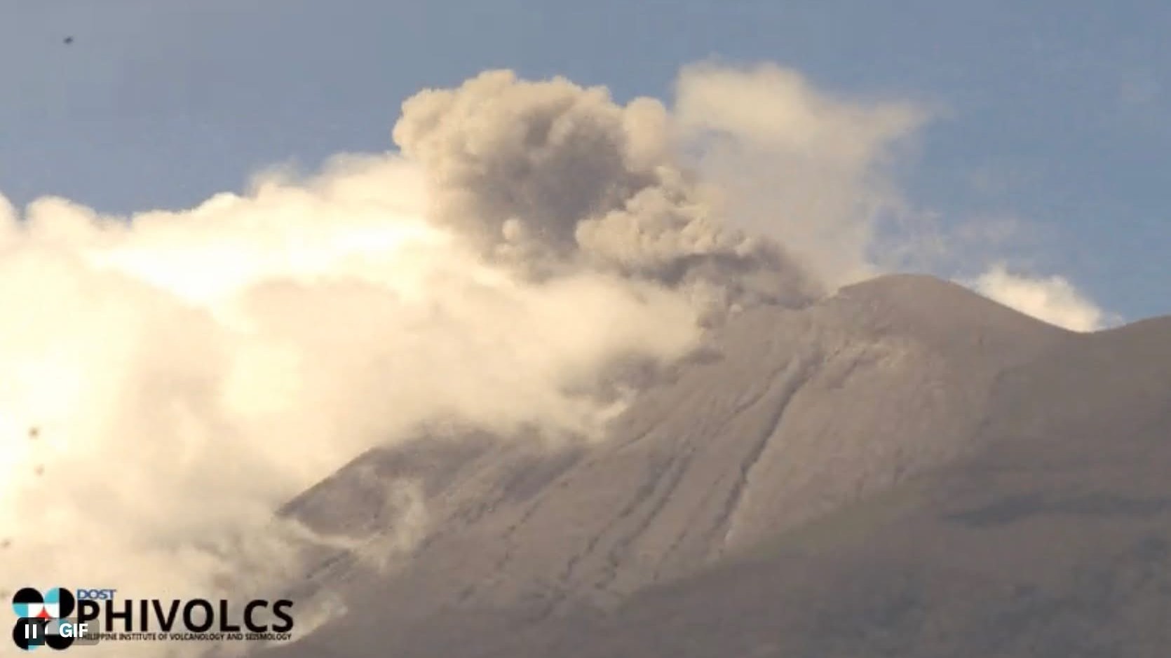 Kanlaon Volcano emits ash twice