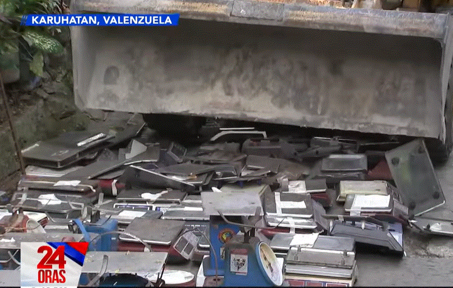 Defective weighing scales destroyed in Valenzuela