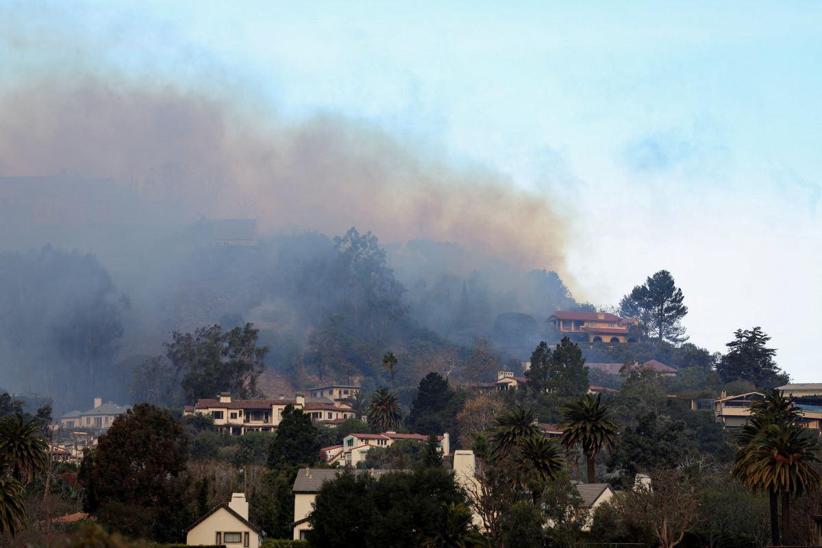 Wildfires rage in Los Angeles, California, five dead